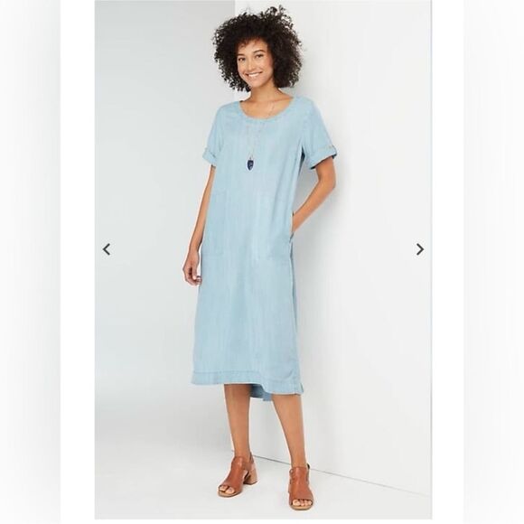 J.jill denim indigo how-low dress size MP - Picture 3 of 13